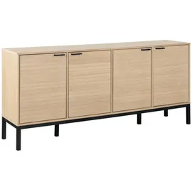 Actona Sideboard 180 x 80 x 40 cm Beige / Schwarz / Weiß