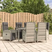 vidaXL Garten-Essgruppe 7-tlg. Grau