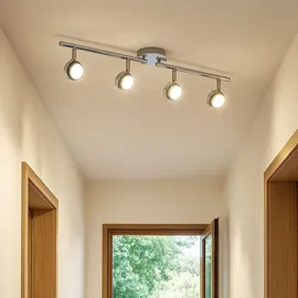 ESTO Deckenleuchte Spotleise Deckenlampe LED Spotleuchte, mit beweglichen Strahlern, 4x5W 4x360lm 3000K, LxH 65x14,5 cm