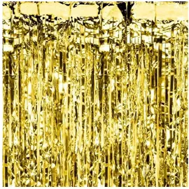 Partydeco Hängedekoration Türvorhang Lametta 100x200cm, Gold goldfarben