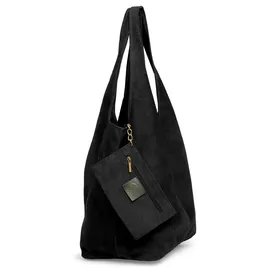 CASPAR Hobo Bag Leder Schwarz