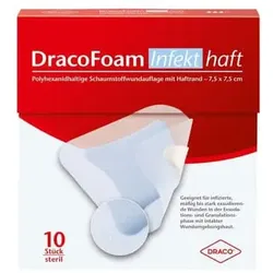 DRACOFOAM Infekt haft Schaumst.Wundauf.7,5x7,5 cm 10 St Verband