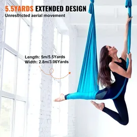 Vevor Aerial Yoga Hängematte Blau 5 x 2,8 m