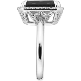 GIORGIO MARTELLO MILANO Silberring "mit Zirkonia und grauem Kristallstein, Silber 925" Gr. 56, grau, GIORGIO MARTELLO MILANO, Fingerringe, Damen, 56, Silber 925 (Sterlingsilber), Silberring