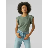 Vero Moda Vmtassa Sl Frill Top Noos Grün L