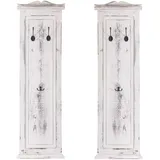 MCW Wandgarderobe H33 2er-Set Weiß Shabby