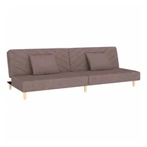 vidaXL Schlafsofa 2-Sitzer mit 2 Kissen Taupe Stoff