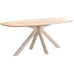 Esstisch HOME AFFAIRE "Vermont", beige (natur, weiß, natur), B:180cm H:77cm T:100cm, Tische, tolle Optik