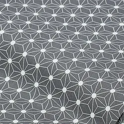 Beschichteter Baumwollstoff "Grafisches Design", grau/weiß