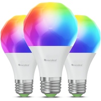 Nanoleaf Matter Essentials Glühbirne, 3 Smarten RGBW E27 LED Lampen - über Thread, Bluetooth 16 Mio. Farben , Bildschirm Sync, Funktioniert mit Google Home Apple, Deko und Gaming