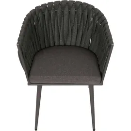 Mendler HWC-N38 Aluminium-Gartenstuhl 61 x 61 x 82 cm anthrazit 2 St.
