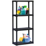 GarPet Steckregal Kunststoff 60 x 30 x 133 cm schwarz 4 Böden