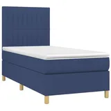 vidaXL Boxspringbett mit Matratze Blau 100x200 cm Stoff