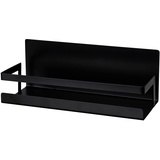 Wenko Magnetisches Gewürzregal Ima mit Umrandung, aus Metall, zum Abstellen von Gewürzstreuern und Grillzubehör, Befestigen ohne Bohren, Black Outdoor Kitchen, 30 x 12 x 11 cm, Schwarz