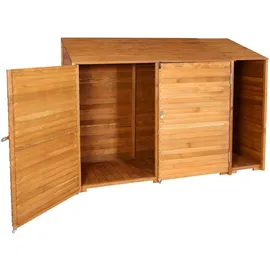 Mendler Geräteschuppen HWC-J75, Geräteschrank Gerätehaus, Holz gebeizt MVG-zertifiziert, 180x250x93cm ~ naturfarben