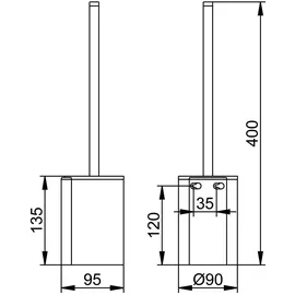 Keuco WC-Bürstengarnitur Plan Aluminium Silber/Weiß