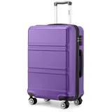 KONO Handgepäck Koffer Trolleys Leicht Hartschalenkoffer Reisekoffer mit 4 Rollen und TSA Schloss, 52x38x21cm, 36Liter, Zwillingsrollen Rollkoffer, ABS+PC Hartschale (Violett, M)