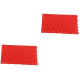 Beavorty 2 Stück Durchblutungs-fußpolster Reflexzonen-akupressurmatte Tpe-fußmassageplatte Rot Erweiterbare Matte Ideal Für Büro Und Senioren