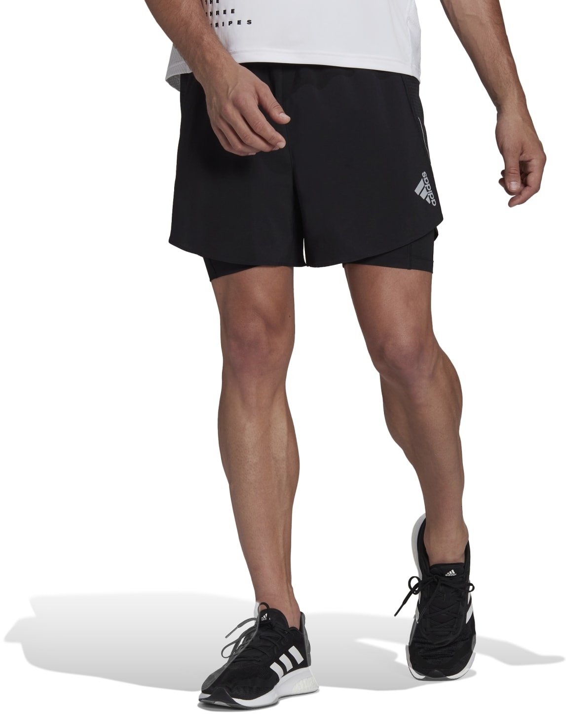 adidas Laufhose Designed 4 Running Two-in-One Shorts (regulär geschnitten, Innenslip) kurz schwarz Herren