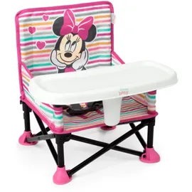 Bright Starts Disney Minnie Maus Pop ’N Sit Tragbare Sitzerhöhung, für drinnen und draußen, Bodensitz mit Esslernsitz, 6 Mon - 3 Jahre