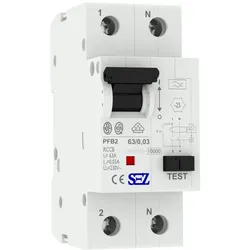 SEZ Fi-Schalter 63A 30mA 2p 10kA 0090665 FI-Schutzschalter 5210