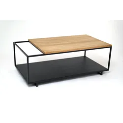 Concept Kima Couchtisch Metall/Eiche Massiv - Schwarz