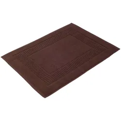 Badematte GÖZZE "BIO Frottier" Gr. 3, braun, H:7mm, Baumwolle (Bio-Baumwolle), Badematten, Badvorleger, Frottier-Qualität, mit Bordüre