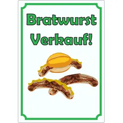 Bratwurst Werbeaufkleber Aufkleber Hochkant A3 (297x420mm)