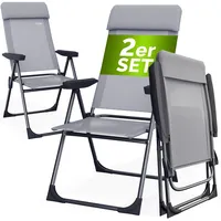 CASARIA Gartenstuhl 73 x 73 x 108 cm grau 2 St.