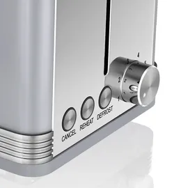Swan ST19010GRNEU Retro Toaster Breite Schlitze 2 Scheiben 3 Funktionen 6 Stufen Toasting, Vintage Grau,