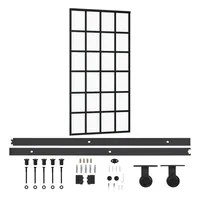 vidaXL Schiebetür mit Beschlag ESG-Glas & Aluminium 102x205 cm