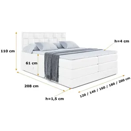 altdecor Zafira-BZ King 160 x 200 cm H3/H4 Weiß