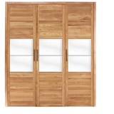 Pharao24 Kleiderschrank Zimarena aus Massivholz braun 185 cm x 216 cm x 65 cm