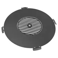 Cook King Rostfreie Grillplatte für Feuerschale 82 cm mit vier Griffen + Rost 40 cm