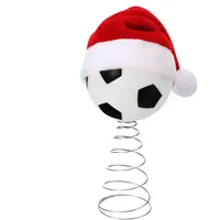 Weihnachtsbaum Spitze | Fußball Weihnachtsmann Mütze Baumdekoration | Weihnachtliches Festliches Sport Ornament | Für Die Winterferien Außenbereich Innenbereich Studio Kinderzimmer Haustür Wohnzimmer