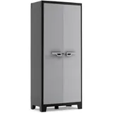 KETER Titan Kunststoffschrank, hoch, schwarz/grau, 80 x 44 x 182 cm, inkl. 4 Einlegeböden mit je 30kg Tragkraft, für drinnen und draußen, UV- und wasserbeständig