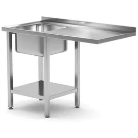 HENDI Tisch mit Spüle 1200 x 700 x 850 mm Edelstahl