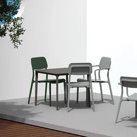 konsimo® KONSIMO Gartenstuhl GALIO 47,5 x 55,5 x 84 cm grau 2 St.