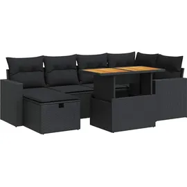 vidaXL Garten-Lounge-Set 8-tlg. schwarz