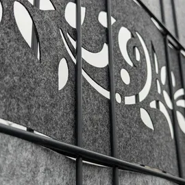 zaun|zu® Sichtschutzstreifen 255 x 15 cm Hellgrau Vlies