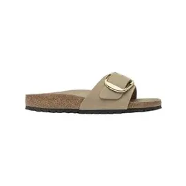 Birkenstock für Damen. 1030467 Leder-Sandalen Madrid Big Buckle" (Schmale Passform) hellbraun 38 Wohnung, Keine, Lässig