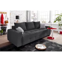 COLLECTION AB Schlafsofa Bella, mit Bettfunktion und Bettkasten, inkl. loser Rücken- und Zierkissen grau