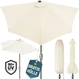 Kingsleeve Sonnenschirm halbrund 2,7m UV-Schutz 80+ Abdeckung creme