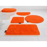 Bruno Banani Badematte Lana, Badvorleger, Badezimmer Teppich, Höhe 25 mm, rutschhemmend beschichtet, fußbodenheizungsgeeignet, schnell trocknend, strapazierfähig, Polyacryl, rund, Badteppich, Badematten, unifarben, auch als 3 teiliges Set & rund orange rund | Ø 100 cm x 25 mm