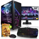 Megaport Komplett Set Gaming PC AMD Ryzen 7 5700X • GeForce RTX4070 SUPER 12GB • 24" Monitor • Windows 11 • 32GB DDR4 • 1TB M.2 SSD • WLAN • Tastatur • Maus pc Gaming komplettpaket