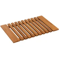 Mendler Teak-Fußmatte HWC-N10, Duschmatte Badematte, hochwertiges B-Grade-Teak (Kernholz, 20-30