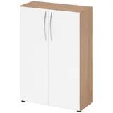 bümö Aktenschrank, Nussbaum, Weiß, Nachbildung,Nussbaum, 2 Fächer, Rechteckig, 80x114.4x35 cm, FSC Mix, Arbeitszimmer, Aktenschränke