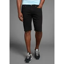 Bruno Banani Jeansshorts BRUNO BANANI "Hutch-Shorts", Herren, Gr. 32, Länge 32, schwarz, Denim/Jeans, Obermaterial: 98% Baumwolle, 2% Elasthan, unifarben, normal kurz, Jeans Jeansshorts, gerade geschnittene kurze Beine, niedrige Leibhöhe