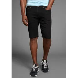 Bruno Banani Jeansshorts BRUNO BANANI "Hutch-Shorts", Herren, Gr. 32, Länge 32, schwarz, Denim/Jeans, Obermaterial: 98% Baumwolle, 2% Elasthan, unifarben, normal kurz, Jeans Jeansshorts, gerade geschnittene kurze Beine, niedrige Leibhöhe
