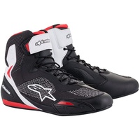 Alpinestars Faster 3 Rideknit Motorradschuhe, schwarz-weiss-rot, Größe 43 1/2